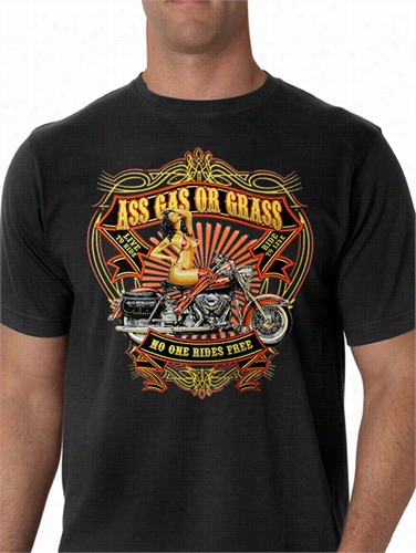 Ass Gas Or Grass Biker Shirt