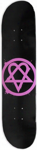 Bam/him &quot;pink Overspray Heartagram&quot; Skatboard Deck