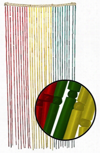 Beaded Curtains - Rasta Beaded Bamboo Curtajn