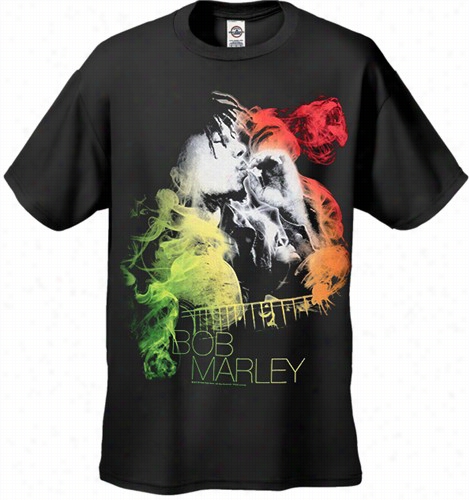 Bob Marley Guitar Smoke Men's T-shirt (black)