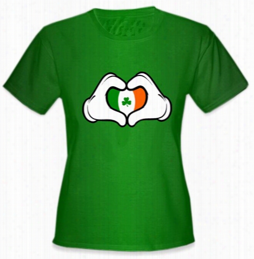 Cartoonheart Hands Irish Languish Gir L's T-shirt
