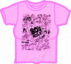 Fanclub 80's Rule! Girls T-shirt (hot  Pink)