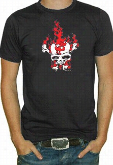 Flaming Skull Bones T-shirt