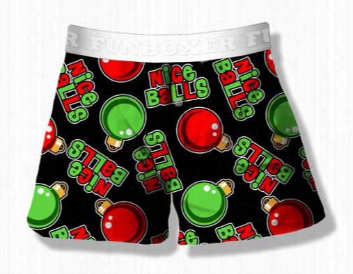 Fun Boxers - Nice Balls Funny Christmas Ornament Boxer Shorts