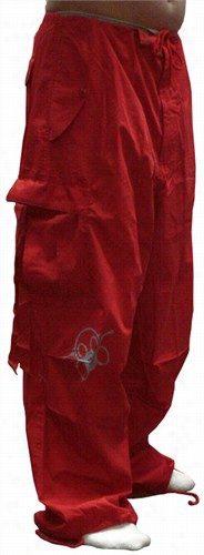 Ghast Cargo Drawstring Raver Pants (red)