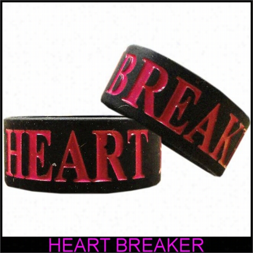 Heart Breaker Designer Rubber Saying Bracelet