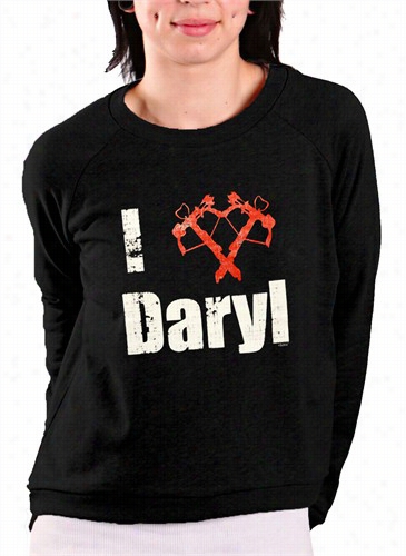 I  Love Daryl Crossbow Heart Crew Neck Sweatshirt