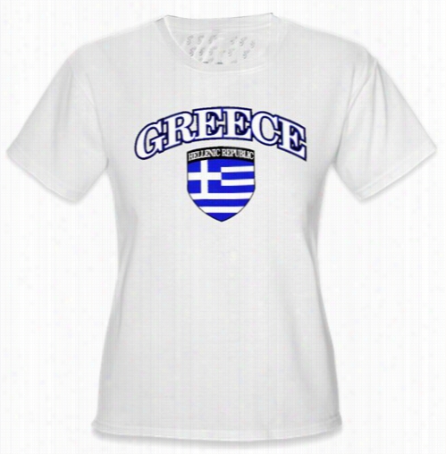 International Soccer Shirts - Greece Crest T-shirt (girls)