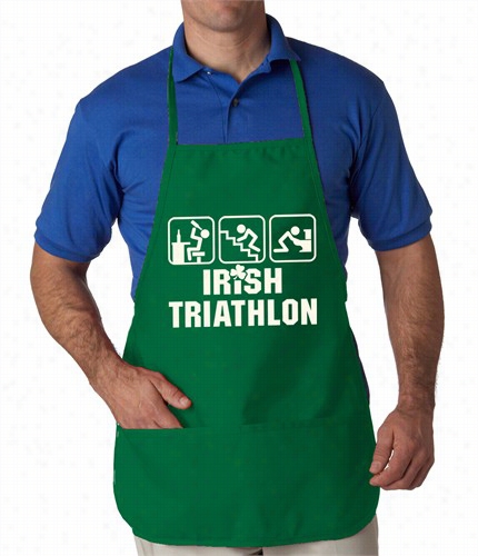 Irish Triathlon Funny St. Patrick's Day Apron