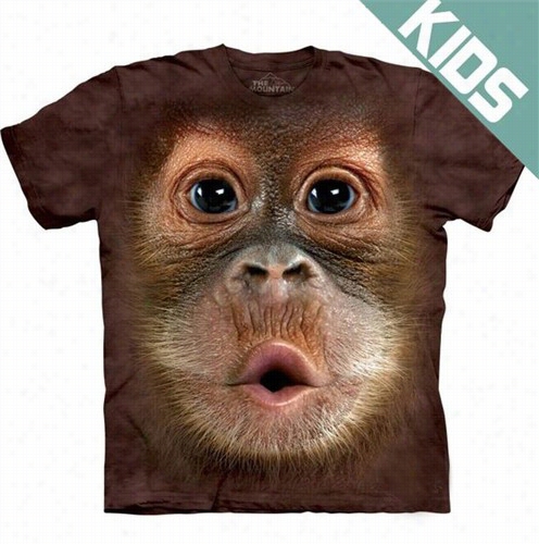 Kid's Baby Orangutan Big Face T-shirt