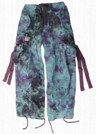 Kids Unisex Basic Ufo Pants (blue/purple Knot Dye)