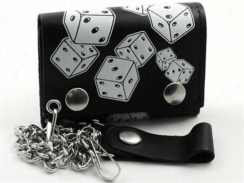 Luckyy Dice Genuine Leather Chain Wallet