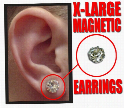 Magnetic C.z. Pair Of Earrings (x-large)