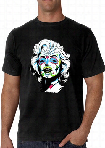 Marilyn Monros Sugar Skull Face Men's T-shirt