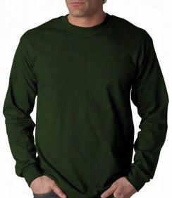 Mens Premium Slow Sleev -shirt (forest Green)