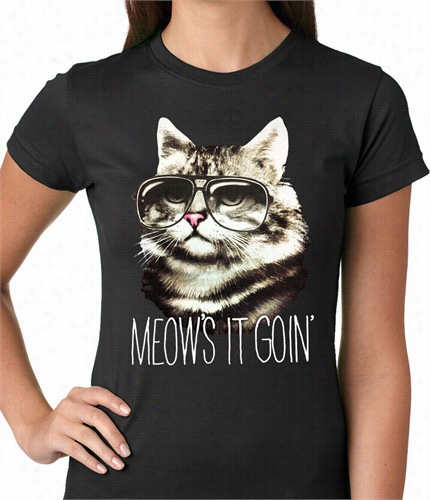 Meow's It Going Funny Caat Ladies T-hirt