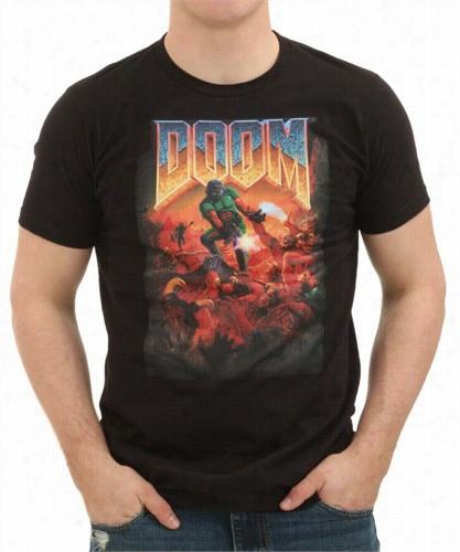 Offical Doom Original Cover Mens T-shirt