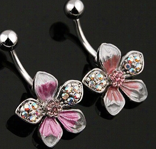 Opalescent  Flower Navel Jewelry