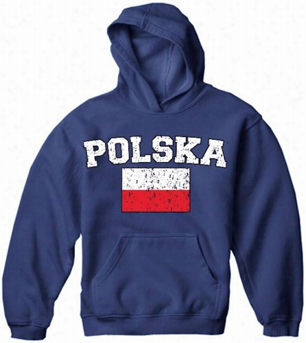 Poland &quot;polska&quot; Vintage Flag International Hoodie