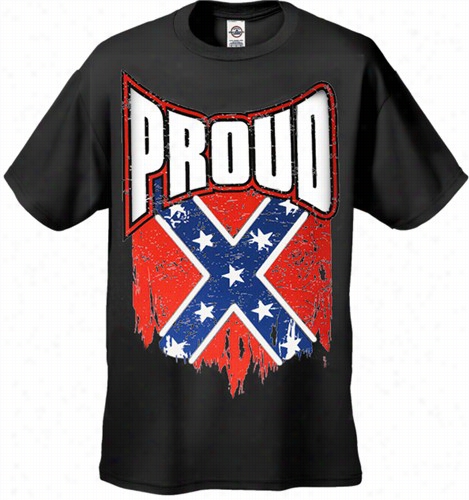 Proud Distressed Confeederate Flag Men's  T-shirt