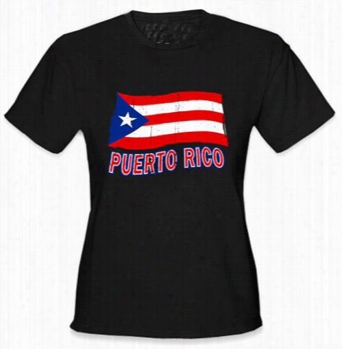 Puerto Rico Vintage Waving Flag Gi Rl's T-shirt