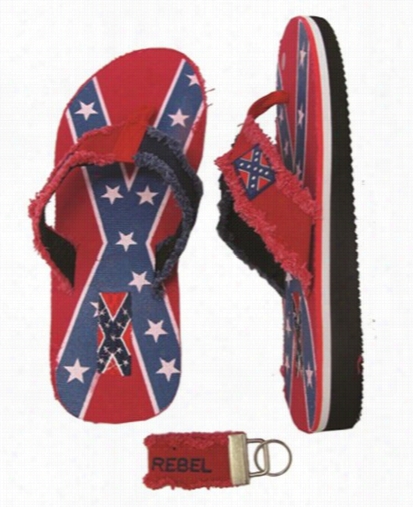 Rebel Confedeerte Banner Flip Flops