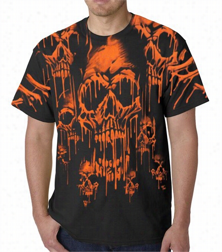 Red Skulls Acid Rain Mens T-shiet