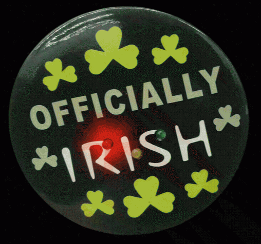 St Patrick's Day Officially Irish Light Up Led Pin