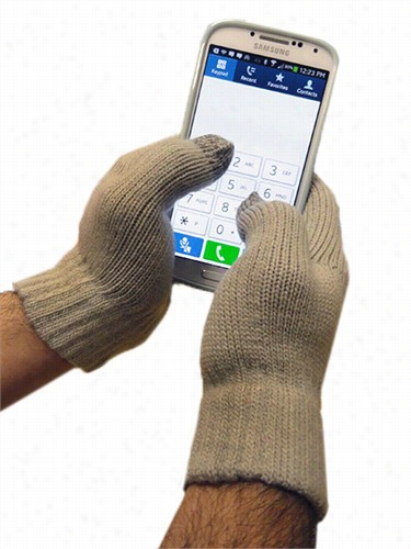 Texting Gloves-  Pair Of Gloves For Touch Screenns  (khaki)