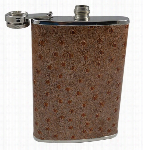 Texturdd 88oz Brown Leather Flask