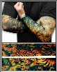 Tattoo Sleeves - Tiger and Lotus Temporary Tattoo Sleeves (Pair)