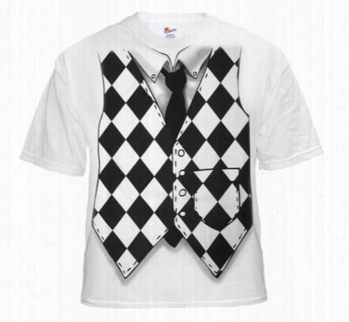 Tuxe Do Shirts - Checker Board Vest Tuxeo T-shirt