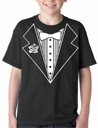 Tuxedo Shirts For Kids - Uxedo With Flower Kids T-shirt