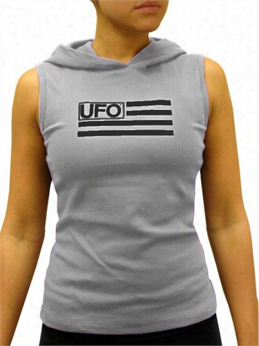 Ufo Girly Sleeveless Hooded Tee (light Grey)