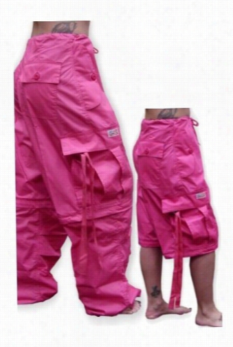 Unisex Basic Ufo Pants W/ Ziip Off Legs  To Shorts (hot Pink)