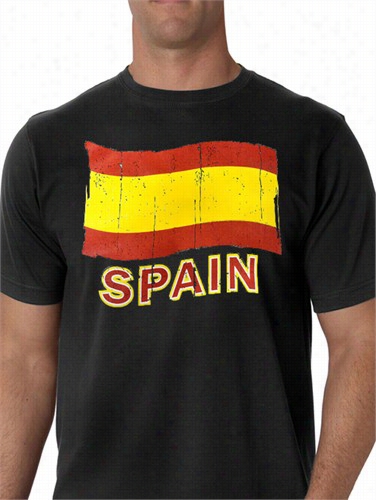 Vintage Spain Waving Flag Men's T- Hsirt