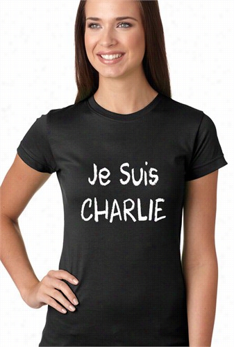 Wihte Print Je Suis Charile - I Am Charlie Girls T-shirt