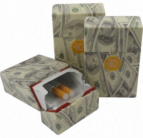 1000 Dollar Bill Flip Top Cigarette Strong Box (forr Egular Size Singly)