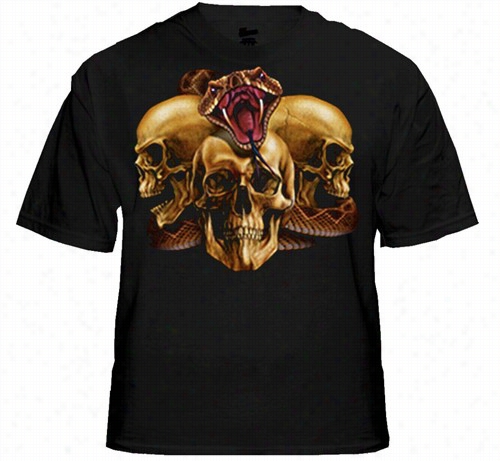 Biker T-shirts - &quot;slither Skulls &quot; Biker Syirt