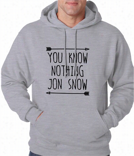 (b Lack Print) Yo Uknoww Nothing Jon Snow Adult Hoodie