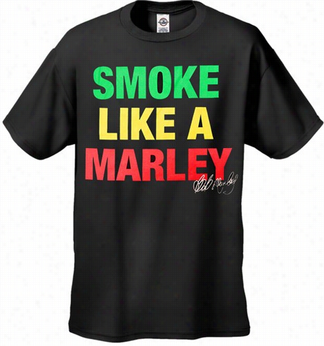 Bob  Marley Official Smoke Like A Marley Men's T-shirt (black)