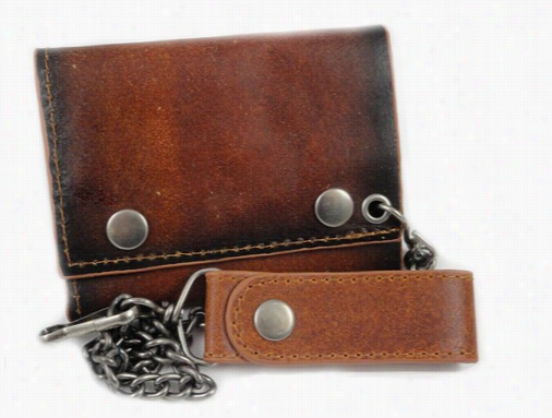 Brown Vintage Genunie Leather Chain Wallet