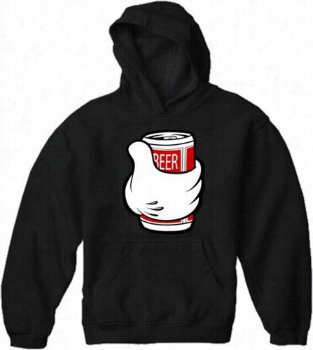 Cartoon Hand Beer Can Adult Hoodie