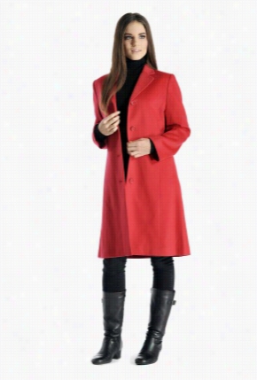 Cashmere Blend Knee Length Coat For Women