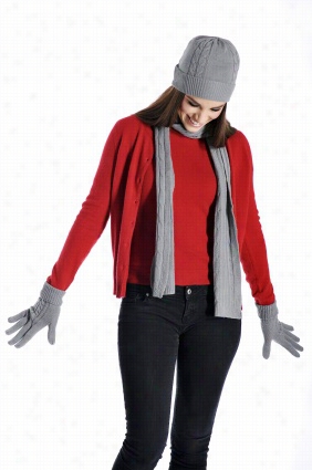 Cashmere Unisex Scarf Hat And Gloves Set