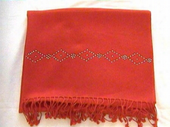 Cashmere Wrap With Swarovski Beadwork In A  Diamond Border