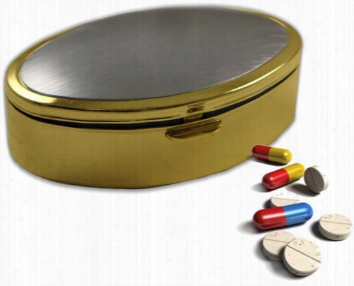 Classic Two Tone Oval Pill Box