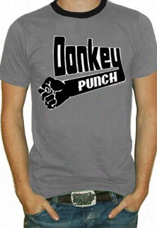 Donkey Punch Ringer T-shirt (grey)