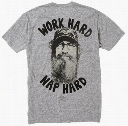 Duck Dynasty &quot;work Hard Nap Hard&qiot; Men's T-shirt (grey)