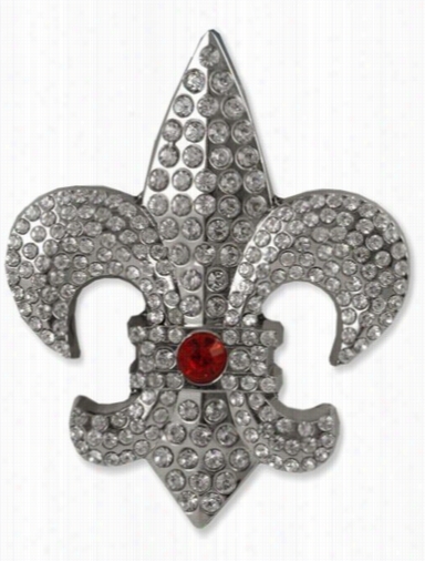 Fleur Di Lis Rhinestone Belt Buckle With Free Leath Er Belt